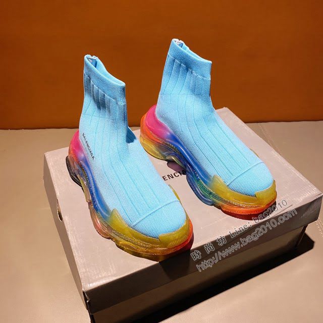 Balenciaga經典款男女鞋 巴黎世家頂級版本Triple-s高幫襪子鞋 巴黎世家復古做舊慢跑鞋 Balenciaga情侶款老爹鞋  hdbl1182